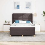 vidaXL Lit à ressorts avec matelas Marron foncé 200 x 160 cm tissu