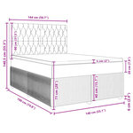 vidaXL Sommier à lattes de lit avec matelas Crème 140x190 cm Tissu