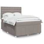 vidaXL Sommier à lattes de lit avec matelas Taupe 140x200 cm Tissu