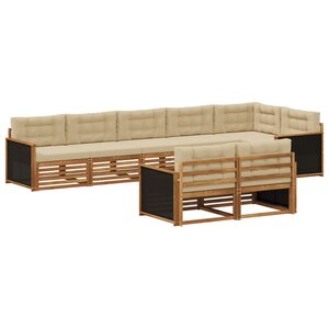 vidaXL Ensemble de canapés d'extérieur 8 pc Naturel et Beige