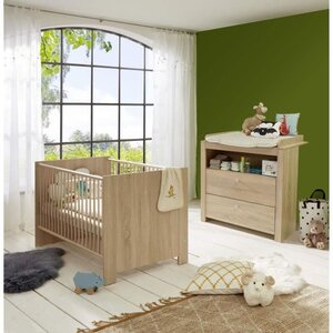 Lit 70 x 140 cm + commode à langer Olivia - chêne - TREND TEAM