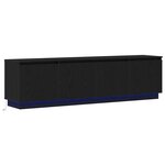 Meuble TV vidaXL avec LED en chêne noir 180x38x49 cm en bois d'ingénierie
