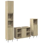 vidaXL Ensemble de meubles de salle de bain 3 Pièces chêne sonoma