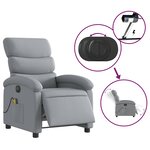 vidaXL Fauteuil de massage inclinable électrique gris clair tissu