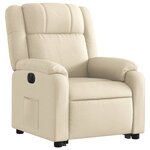 vidaXL Fauteuil inclinable électrique crème tissu