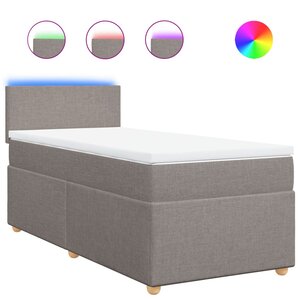 vidaXL Sommier à lattes de lit avec matelas Taupe 100x200 cm Tissu