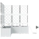vidaXL Pots de jardin Treillis avec stockage Blanc 120 x 120 x 142 cm Plastique