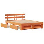 vidaXL Cadre de lit Marron cire 140 x 200 cm Bois massif en pin