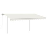 vidaXL Auvent automatique rétractable avec poteaux 4x3 5 m Crème