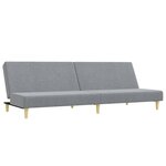 vidaXL Canapé-lit à 2 places avec repose-pied gris clair tissu