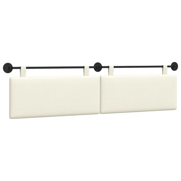 vidaXL Tête de lit suspendue Crème Tissu en velours côtelé