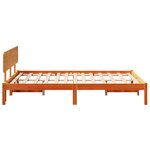 vidaXL Cadre de lit avec tête de lit marron ciré 135x190 cm en bois de pin massif