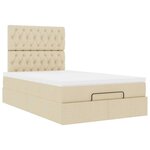 vidaXL Cadre de lit ottoman avec matelas crème 120x190 cm tissu