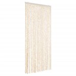 vidaXL Rideau anti-mouches beige et blanc 56x185 cm chenille