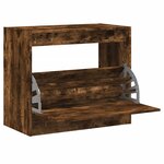 vidaXL Armoire à chaussures chêne fumé 80x42x69 cm bois d'ingénierie
