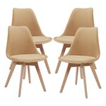 Lot de 4 chaises de salle à manger 82 x 49 x 54 cm moderne design robuste velours côtelé jaune moutarde 03_0009826