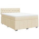 vidaXL Sommier à lattes de lit avec matelas Crème 160x200 cm Tissu