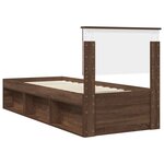 vidaXL Cadre de lit avec tête de lit Chêne brun 75 x 190 cm Pin massif