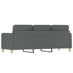 vidaXL Canapé à 3 places Gris foncé 180 cm Tissu