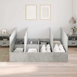 vidaXL Cadre de lit Gris béton 200 x 200 x 31 5 cm Bois d'ingénierie