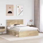 vidaXL Cadre de lit Sonoma 140 x 190 cm Bois de pin massif