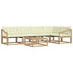 vidaXL Ensemble de canapés d'extérieur 6 pc Blanc et crème