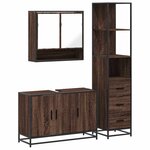 vidaXL Ensemble de meubles de salle de bain 3 Pièces Chêne marron