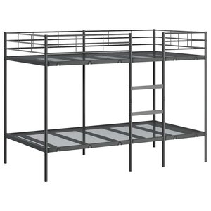 vidaXL Lit superposé sans matelas noir 100x200 cm acier