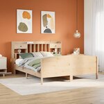 vidaXL Lit bibliothèque sans matelas 180x200 cm bois massif de pin