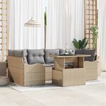 vidaXL Ensemble de canapé de jardin 7 Pièces Beige 100 x 55 x 73 cm
