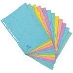Intercalaires Carte Lustrée 400g/m2 Aquarel 12 Positions - A4 - Couleurs Assorties - X 15 - Exacompta