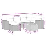 vidaXL Salon de jardin avec coussins 7Pièces mélange beige résine tressée