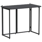 VidaXL Table de jardin pliante noir 90 x 51 x 75 cm polyrotin