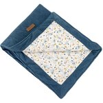 Couverture double face Au fil de l'eau 75 x 100 cm - Indigo