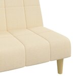 vidaXL Canapé-lit à 2 places crème tissu