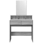 vidaXL Coiffeuse avec miroir sonoma gris 80x41x144 5 cm