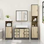 vidaXL Armoire lavabo de salle de bain chêne sonoma bois d'ingénierie