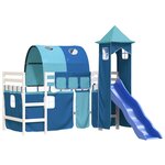 vidaXL Lit mezzanine enfants avec tour bleu 80x200cm bois pin massif