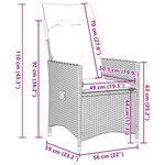 vidaXL Ensemble à manger de jardin et coussins 7 Pièces gris rotin