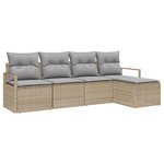 vidaXL Ensemble de canapé de jardin 5 Pièces Beige  Gris clair