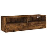 vidaXL Meuble TV mural chêne fumé 100x30x30 cm bois d'ingénierie