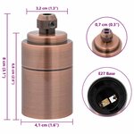 vidaXL Douilles de lampe 2 Pièces bronze rouge E27