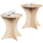 vidaXL Table basse 2 Pièces Naturel Bois massif en pin