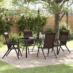 vidaXL Ensemble de salle à manger pour jardin 5 Pièces Marron Poly rotin