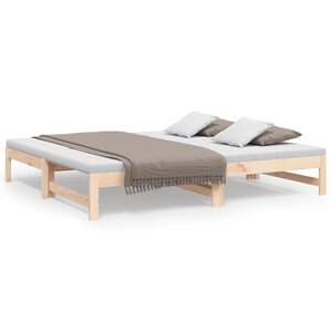 vidaXL Lit coulissant sans matelas 2x(90x190) cm Bois de pin massif