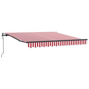 vidaXL Auvent rétractable automatique rouge et blanc 300x250 cm