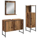vidaXL Ensemble de mobilier de salle de bain avec étagère 3 Pièces Marron