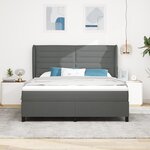 vidaXL Lit avec matelas à ressorts Gris foncé 180x200 cm en tissu.
