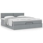 VidaXL Cadre de lit ottoman et matelas gris clair 180x200 cm tissu