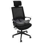 vidaXL Oreiller avec oreiller Gris foncé 50 x 43 x 10 cm Coton